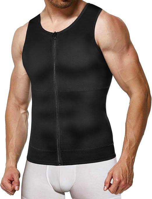 Irisnaya Mens Compression Shirt Slimming Body Shaper Vest Waist Trainer