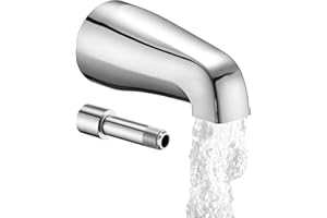 ORGCREATOR Bathtub Spout Without Diverter, 5.3", All Metal 304 Stainless Steel, Fits 1/2" Copper Slip-On and 1/2" or 3/4" IPS Threaded Pipes, Leak-Free Design, Easy Installation, Universal Fit, Chrome