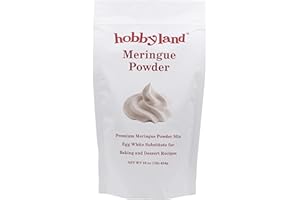 Hobbyland Premium Meringue Powder Mix (16 oz) Great for making meringues, meringue cookies and meringue pies, royal icing, buttercream frosting, donut glazes. Egg White Substitute for Baking and Dessert Recipes.