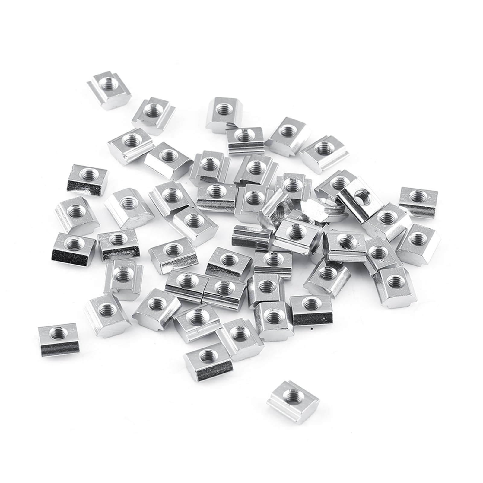 Hilitand 50 Pcs Hammer Head Nut T-Slot Hammer Head Nut Nickel Coated Carbon Steel Furniture T Nut Tee Nuts for Aluminum Profile Woodworking