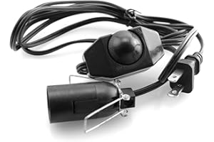 DGZZI Salt Lamp Cord 110V 4.9ft Himalayan Salt Lamp Black Power Cable Cord with Dimmer Control Switch and Clip