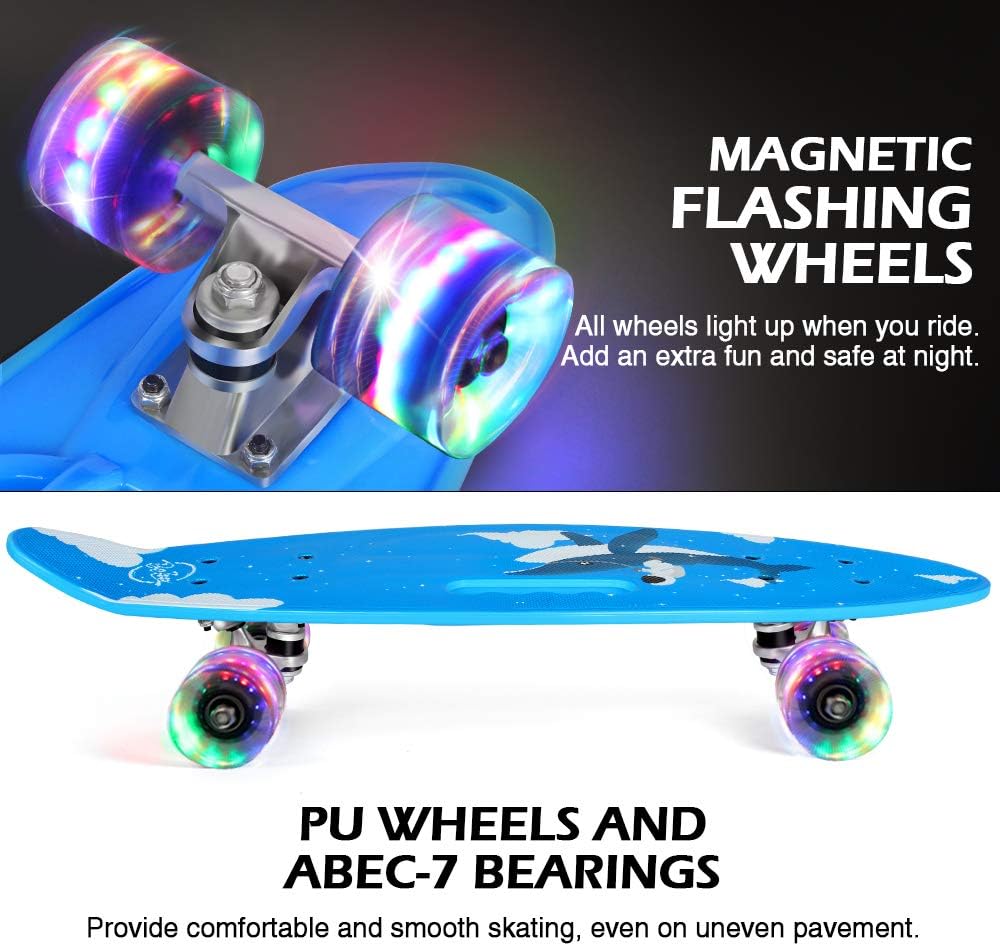 LED Light up Wheels with AllinOne Skate TTool for Beginners BELEEV