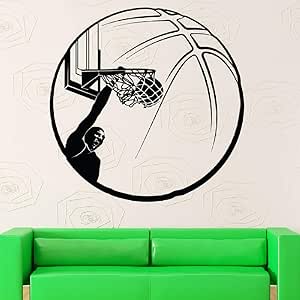 JXAA Calcomanías de Pared de Baloncesto Dunk Sports Ball Game Vinilo