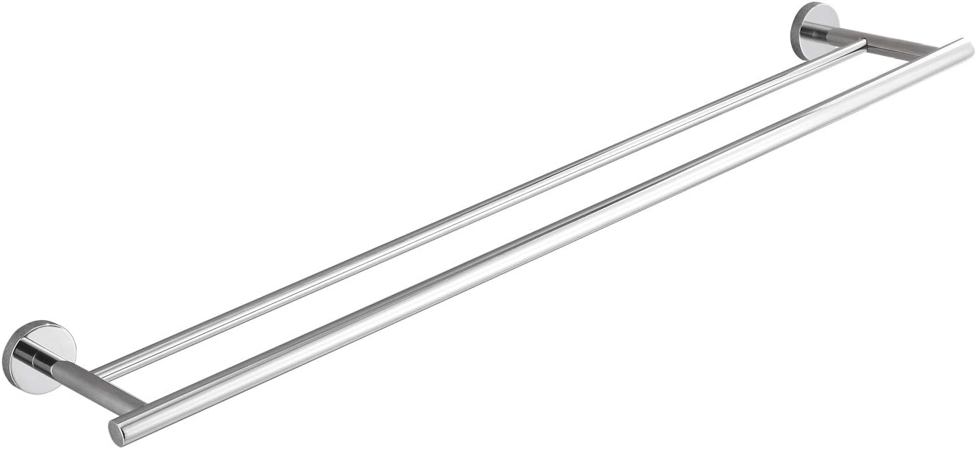 USHOWER 24-Inch Double Bath Towel Bar, Durable SUS304 Stainless Steel, Polished Chrome, Modern Style: Kitchen & Dining