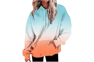 Womens Colorful Gradient Hoodies Oversized Tie Dye Hooded Sweatshirt Long Sleeve Ombre Neon Pullover Fall Hoodie 2025
