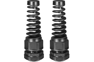 uxcell PG21 Cable Gland Waterproof IP68 Nylon Joint Adjustable Locknut with Strain Relief for 13-18mm Dia Wire, 2 Pcs