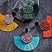 9 Pairs Tassel Hoop Earrings Bohemia Fan Shape Drop Earrings Dangle Hook Eardrop for Women Girls Party Bohemia Dress Accessory (Multicolor E)