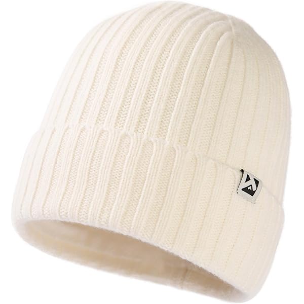 City Hunter Men's Cuffed Beanie Knit Winter Cable Hat White at