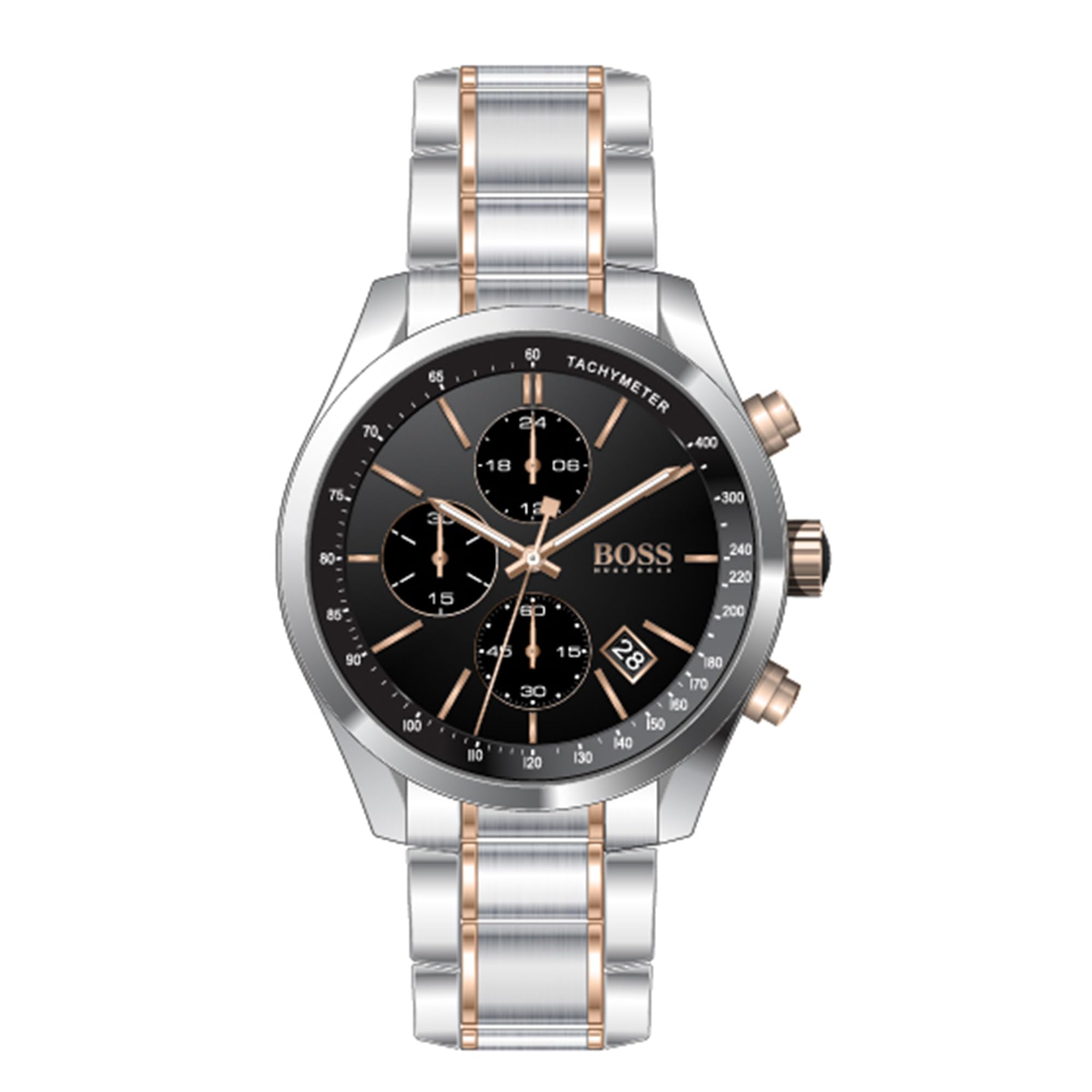 BOSS Chronograph Quartz Watch for Men GRAND PRIX Collection with Two-Tone Stainless Steel Bracelet - 1513473