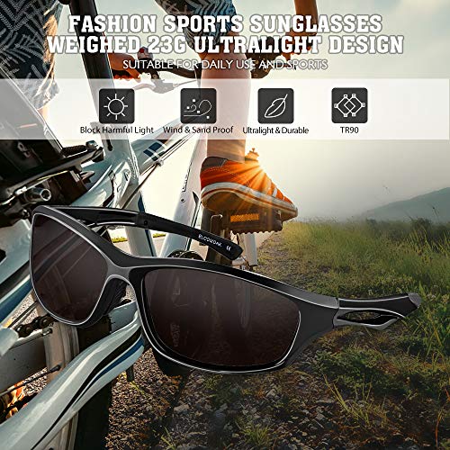 Bloomoak Polarisierte Sonnenbrillen Radsport-Brillen Herren Damen/UV-Schutz/unzerbrechlicher TR90-Rahmen - Geeignet für… – Bild 3