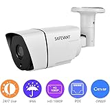 [2017 Newest] Security Camera, Safevant 1080P HD Outdoor POE Bullet IP Security Camera with 65ft Night Vision and IP66 Waterproof Surveillance Video Recorder
