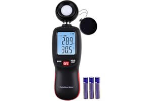 Digital Light Meter Illuminance 200,000 Foot Candle/Lux Temperature Tester Data Storage