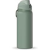 Hydrapeak Oasis 32 oz Water Bottle with Chug Lid, Stainless Steel Insulated Water Bottle For Men and Women, Sage Leaf