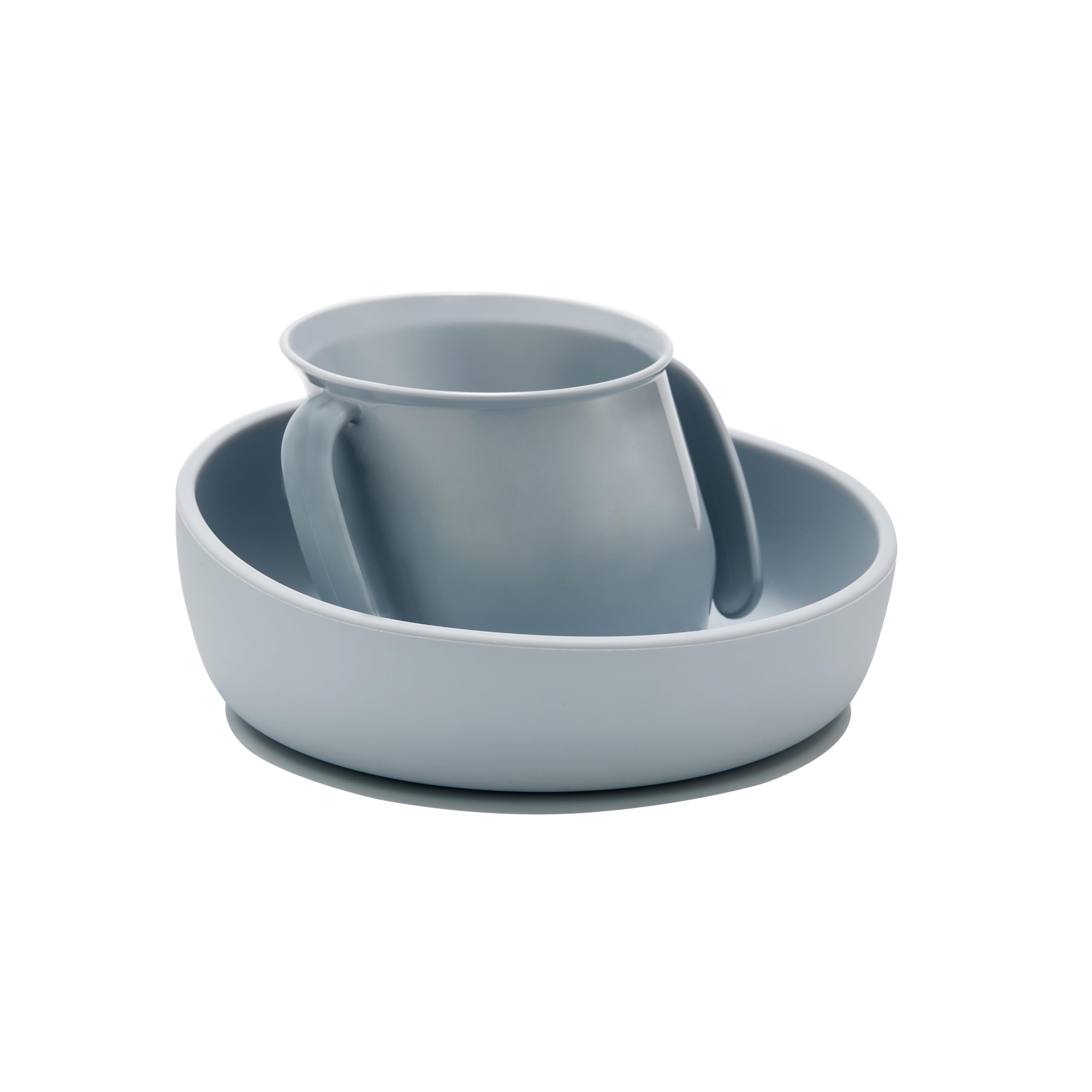 Doidy Trainer Cup and Weaning Bowl Set, for Baby 3months+ Mealtime (Cup + Bowl, Grey) — image 1