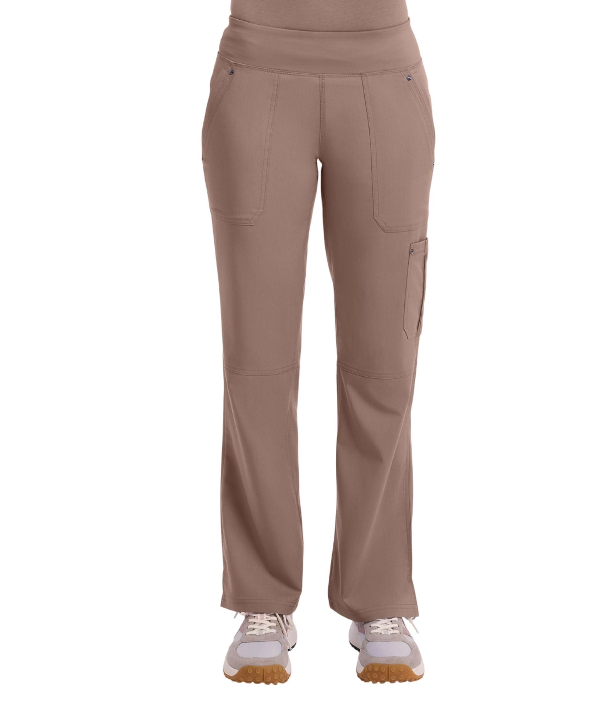 Healing Hands Women's Scrub Pant Tori Cargo Bottoms with 5 Pockets and 2-Way Stretch Fabric - 9133P, L Petite, Santa Fe Tan Image