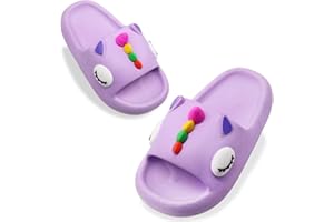 TOUNSOL Toddler Little Kids Slides Sandals Unicorn Shark Bunny Beach Pool Shower Slides Anti-Skid Home Bath Slippers Cute Summer Outdoor Shoes for Girls and Boys