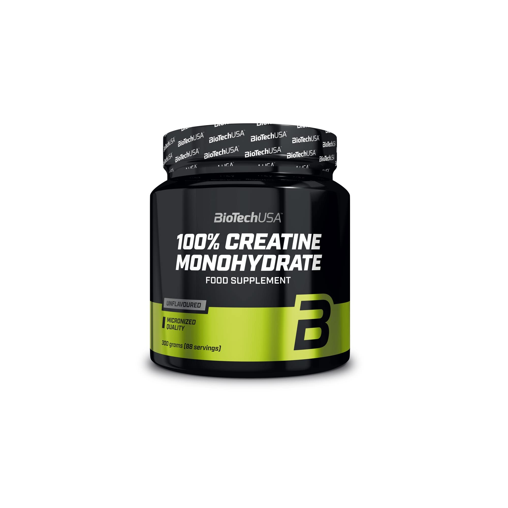 BioTechUSA 100% Creatine Monohydrate | Pharmaceutical-Grade Creatine | Micronized | Vegan | Glutenfree, 300 g, Unflavoured