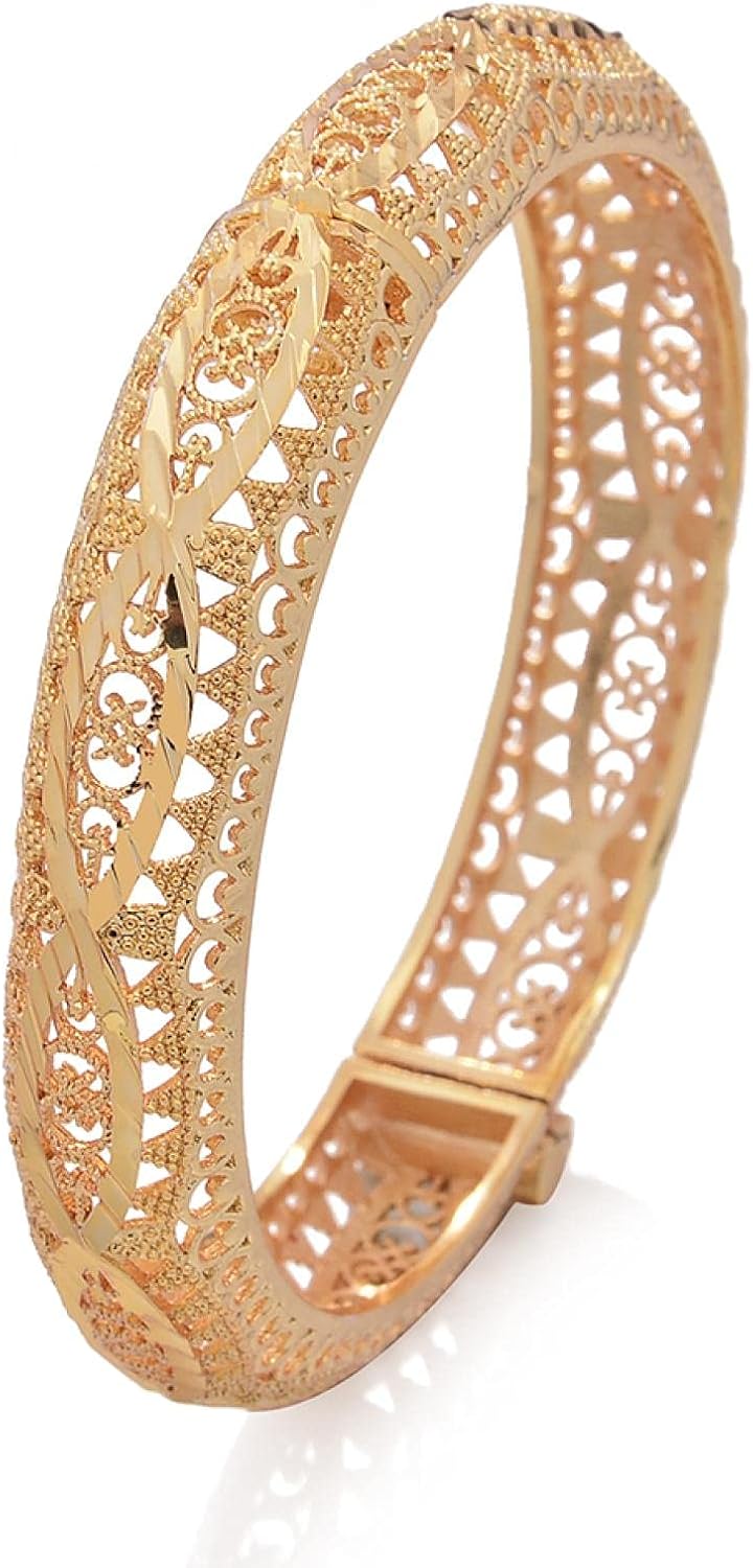 Can Open Gold Color Dubai Bangles For Women Bracelet Islamic Muslim