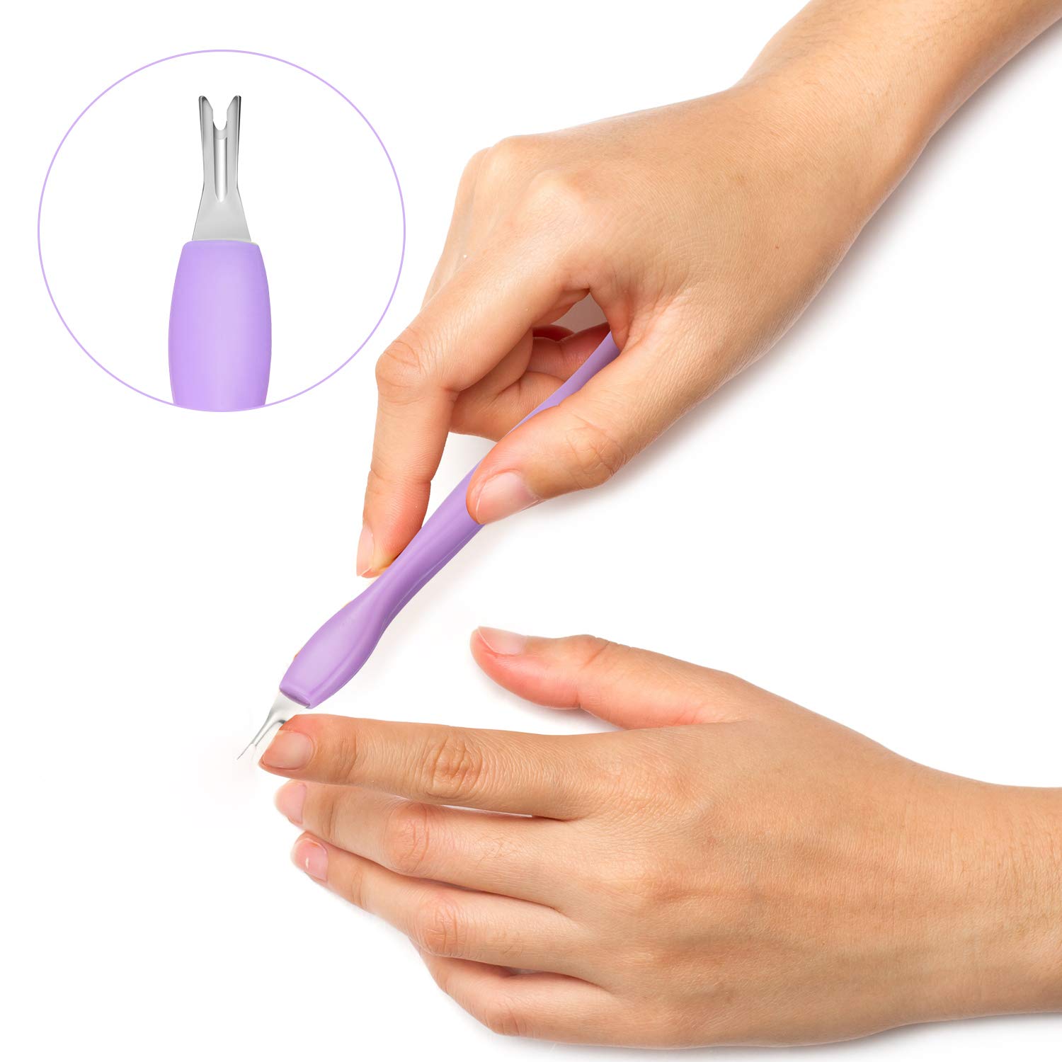 60 Pieces Cuticle Trimmer Remover Pusher Rubber Nail Cuticle Pusher Tipped Nail Cleaner Fork Double End Dead Skin Callus Removal Practical Nail Art Tools for Men and Women, 10 Colors : Beauty