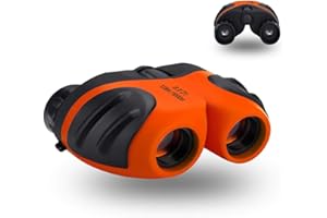 mom&myaboys 8x21 Compact Shock Proof Kids Binoculars - Best Gifts and Toys (Orange)