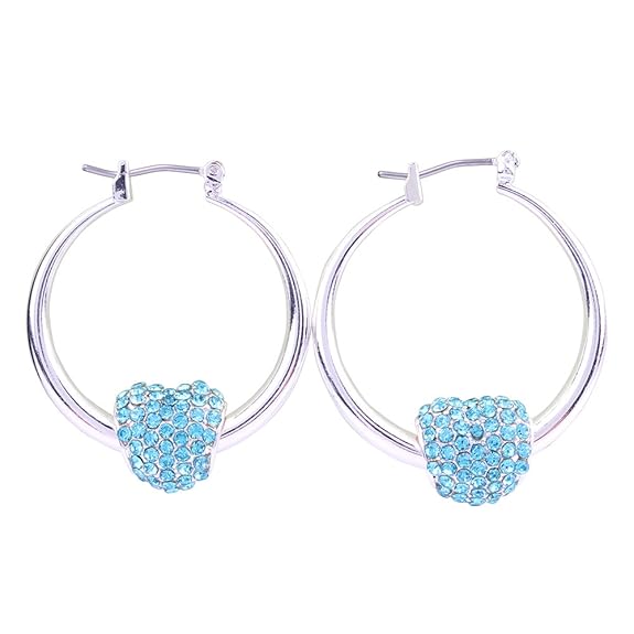 title=Orecchini a Cerchio MANBARA Cerchietti Orecchini da Donna con Pendenti Cristalli