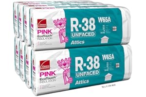 Owens Corning 512 SQFT 8 Bags of R-38 Unfaced 24 by 48 Fiberglass Batt Fits 2X12 attic