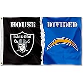 Raiders and Chargers House Divided Flag Rivalry Banner