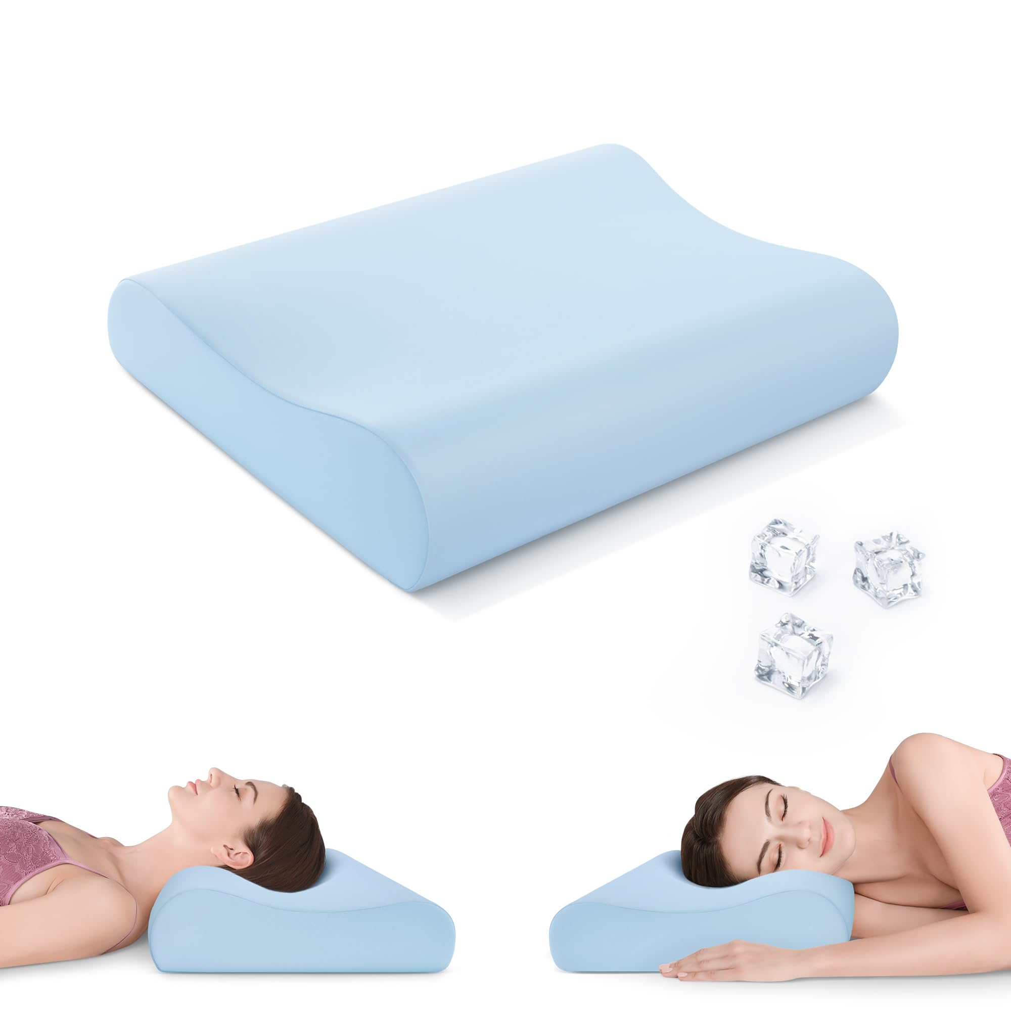 Photo 1 of AM AEROMAX Firm Contour Memory Foam Pillow, Cervical Pillow for Neck Pain Relief, Neck Orthopedic Sleeping Pillows for Side, Back and Stomach Sleepers.