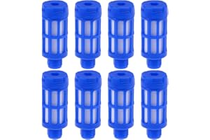 uxcell Plastic Pneumatic Muffler Exhaust Air Line Silencer 1/8 PT Blue, 8pcs