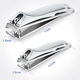 DRMODE Nail Clippers Set 2pc Stainless Steel Toenail Finger Nail Cutter view 6