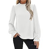 CFLONGE Women's Blouse Ruffle Long Sleeve Tops for Women Trendy 2025 Fall Fashion Shirts Business Work Tunic Going Out Tops