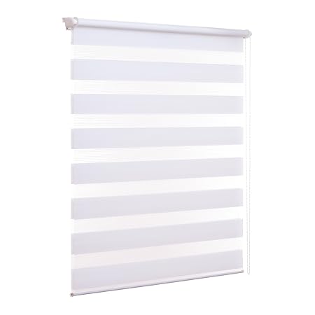 Ventanara Doppelrollo ohne Bohren Klemmfix Weiß Fenster Duo Rollo verspannt inklusive Klemmträger 50 x 150 cm