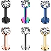 Ruifan 16G Stainless Steel Labret Monroe Lip Ring Tragus Nail Helix Earring Stud Rings Piercing Jewelry 6mm 8mm 10mm 6-24PCS