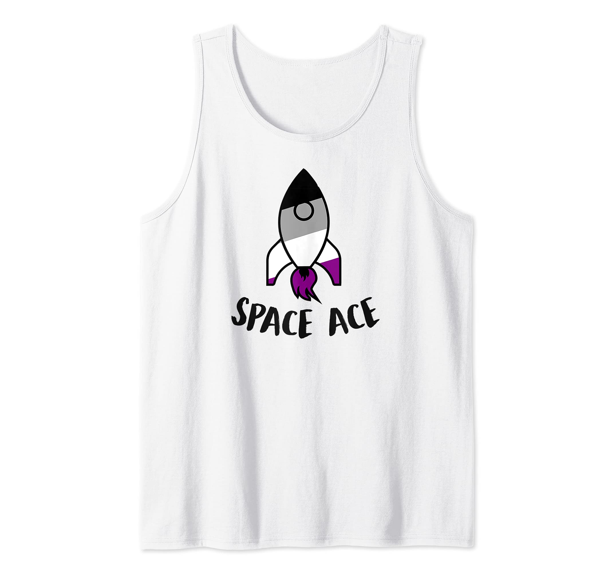 Space Ace Funny Trendy Cute Rocket Ship Asexual Pride Stuff Tank Top