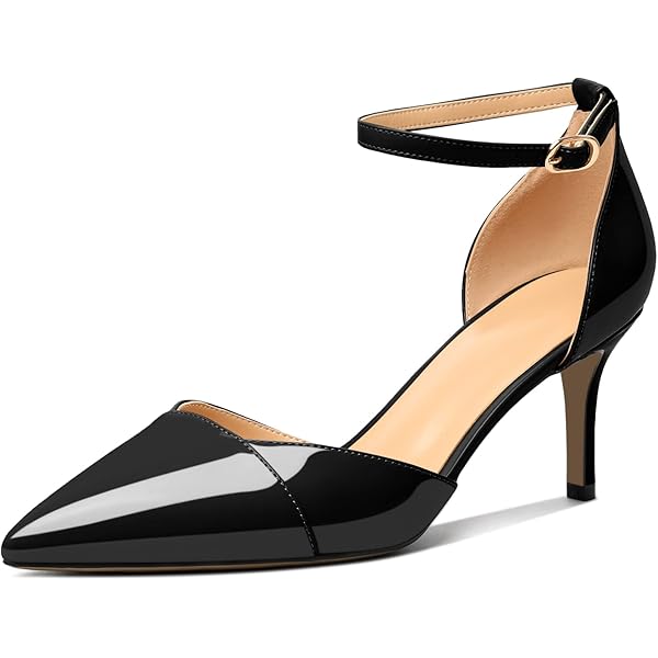 Amazon.com | Women's Pointed Toe Low Chunky Heels Pump Shoes