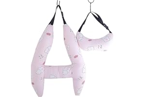 S-SNAIL-OO H-Shape - Kid Car Sleeping Head Support, 28x22in Car Travel Pillow with Headrest for Kids and Adults for Head, Neck, Arm Supports. (Rabbit)