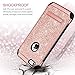 BENTOBEN iPhone 6S Case, iPhone 6 Case, Bling Glitter Slim Hybrid Dual Layer TPU Bumper Hard PC Cover Coat Sparkly Shiny Cute Faux Leather with Metal Kickstand for 4.7 inch iPhone 6S/6 Rose Gold