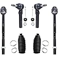 Detroit Axle - Front 6pc Tie Rods Kit for 04-12 Chevy Malibu Pontiac G6 Saturn Aura, 4 Tie Rods 2 Boots 2004 2005 2006 2007 2008 2009 2010 2011 2012 Replacement