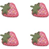 4Pcs Pink Fabric Strawberry Hair Clips for Women Girls Sweet Hairpins Pink Barrettes Duckbill Hair Accessories, Clips and Barrettes for Beauty and Personal Care