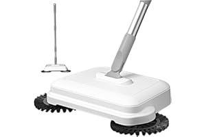 Floor Sweeper 2 in 1 360° Rotating Hand Push Carpet Sweeper with Long Handle, High Efficiency Manual Vacuum for Home Office H