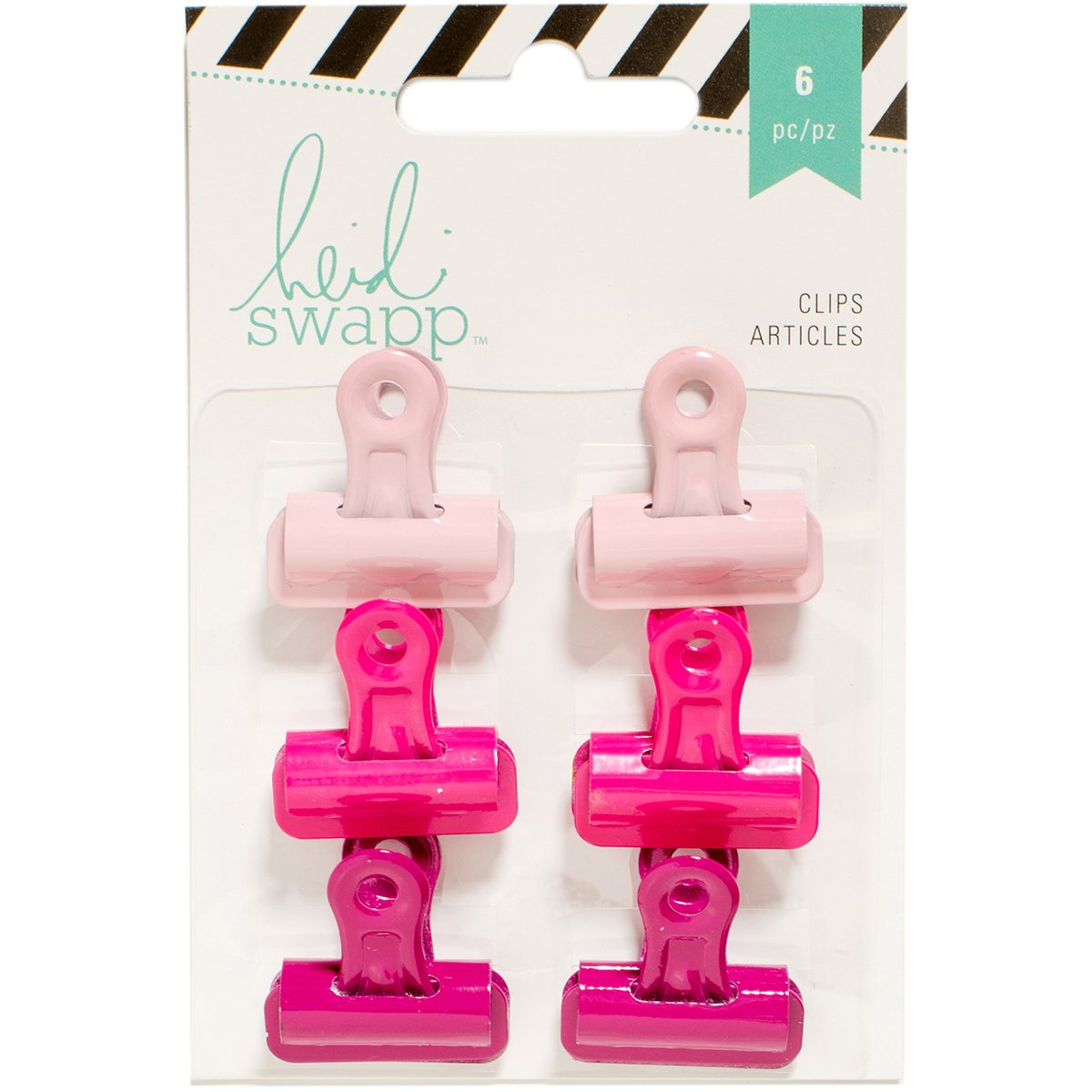 American Crafts Heidi Swapp Bulldog Clips 1-inch Pinks, Acrylic, Multicolour, 1.9x7.62x11.43 cm