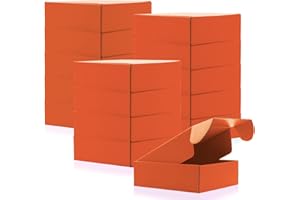 15 Pcs Orange Cardboard Boxes Shipping Boxes, Recyclable Colored Corrugated Cardboard Box Small Mailing Storage Gift Boxes fo