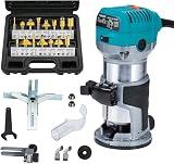 Anesty Palm Router Trimmer with 15pc 6.35mm Bit Set Woodworking Kit view 1