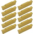 Indexable Carbide Grooving Inserts MGMN300-M (3mm) Tin Coated CNC Carbide Turning Inserts Lathe Inserts Cutters for MGEHR MGIVR Lathe Grooving Cut-Off Tool,Processing Steel,10 Pcs/Box