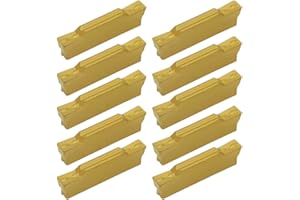 LINGGAN Indexable Carbide Grooving Inserts MGMN300-M (3mm) Tin Coated CNC Carbide Turning Inserts Lathe Inserts Cutters for MGEHR MGIVR Lathe Grooving Cut-Off Tool,Processing Steel,10 Pcs/Box