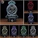 3D Optical Illusion Night Light - 7 LED Color Changing Lamp - Cool Soft Light Safe For Kids - Solution For Nightmares - Soccer Team Real Madrid