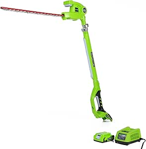 Greenworks 20-Inch 24V Cordless Pole Hedge Trimmer, 2.0 Battery Included 22242