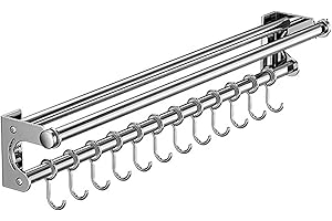 Hanging Wall Mount Knife Wall Mount, Space-Saving Kitchen Utensil Rack with Hooks, Kitchen Storage Shelf for Utensils Spatula