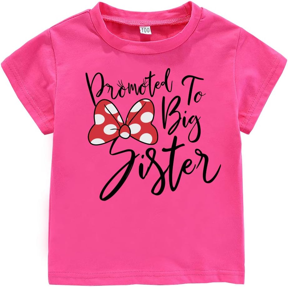 WINZIK Little Baby Girls Kids Toddlers Outfits Big Sister Print T-Shirt Pullover Tee Tops Clothes Costume Gift