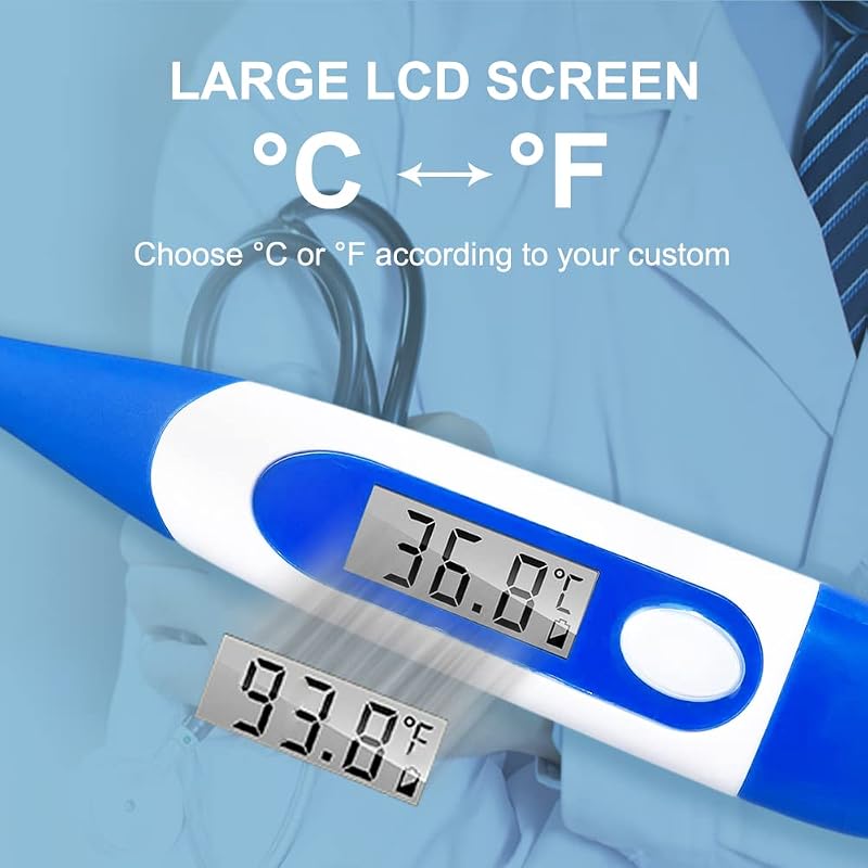 Flexibles digitales Thermometer für Erwachsene und Kinder, Mund- und Unterarmthermometer, wasserdichtes medizinisches Thermometer